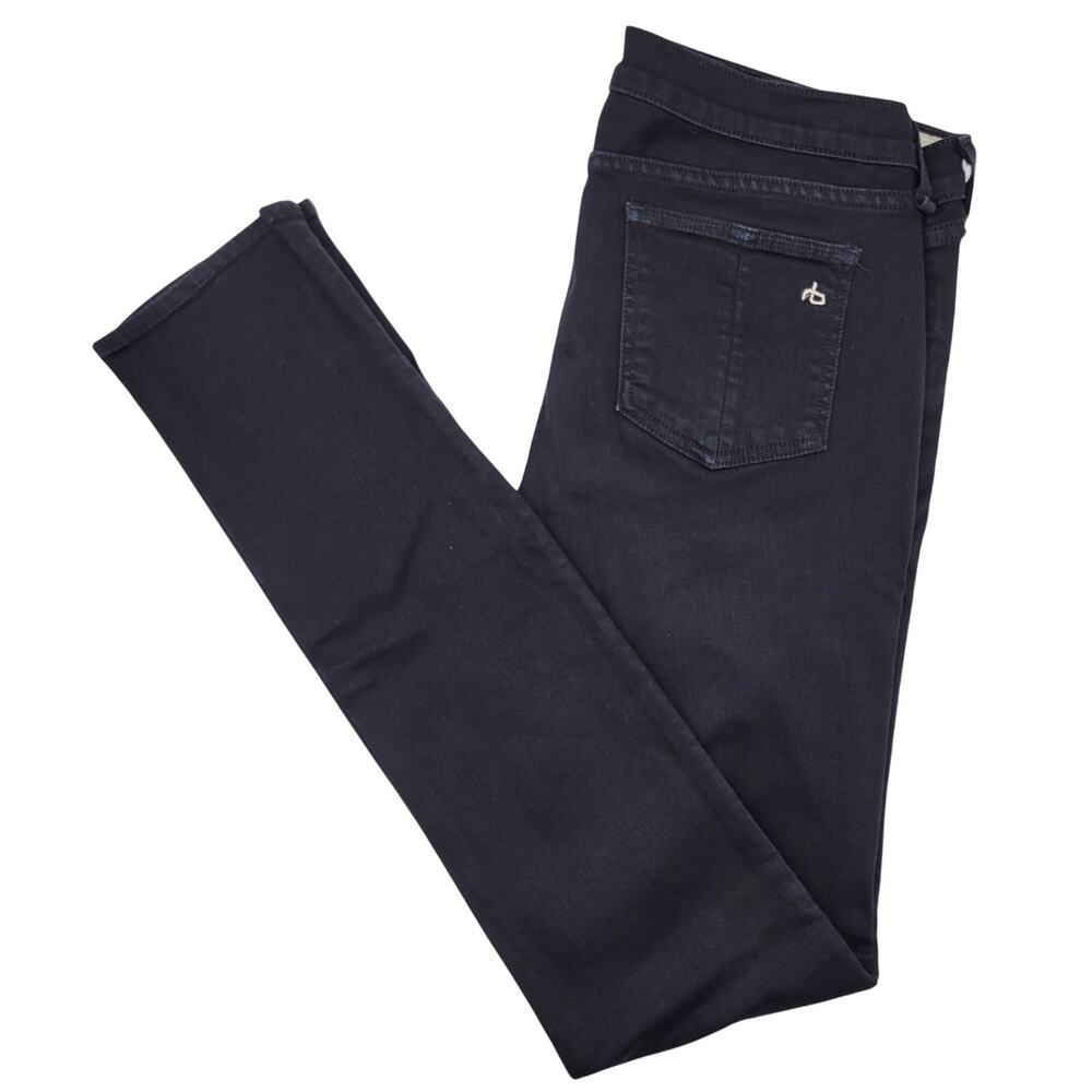 Rag & Bone Pencil Leg Skinny Jeans 30 Coal Black Low Rise Stretch Grunge Y2K
